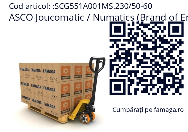   ASCO Joucomatic / Numatics (Brand of Emerson) SCG551A001MS.230/50-60