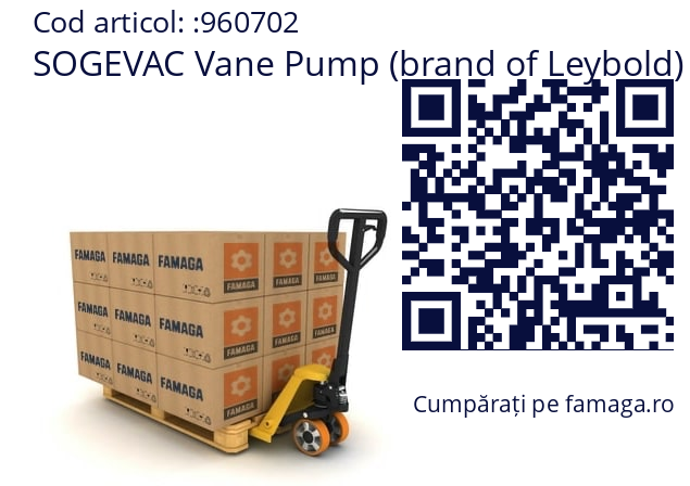   SOGEVAC Vane Pump (brand of Leybold) 960702